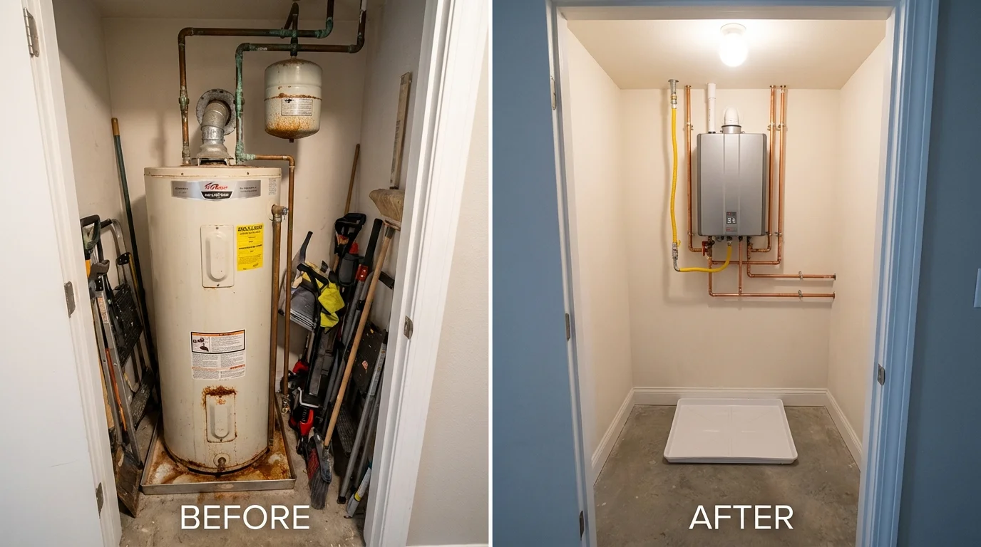 Tank water heater versus wall-mounted tankless unit comparison for Greenfield, TN homeowners
